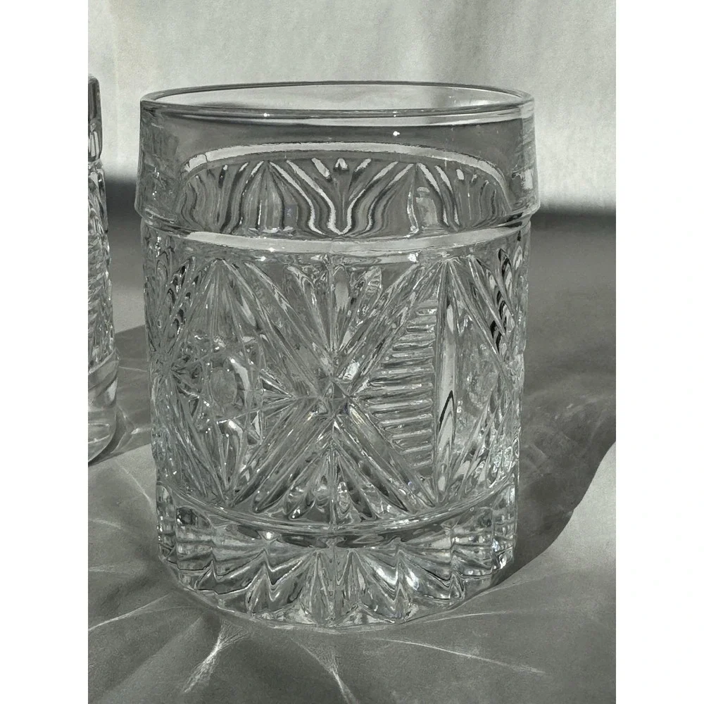 Oxford Crystal 2 PC Bohemia 24% Cut Crystal Double Old Fashioned Glass Polter